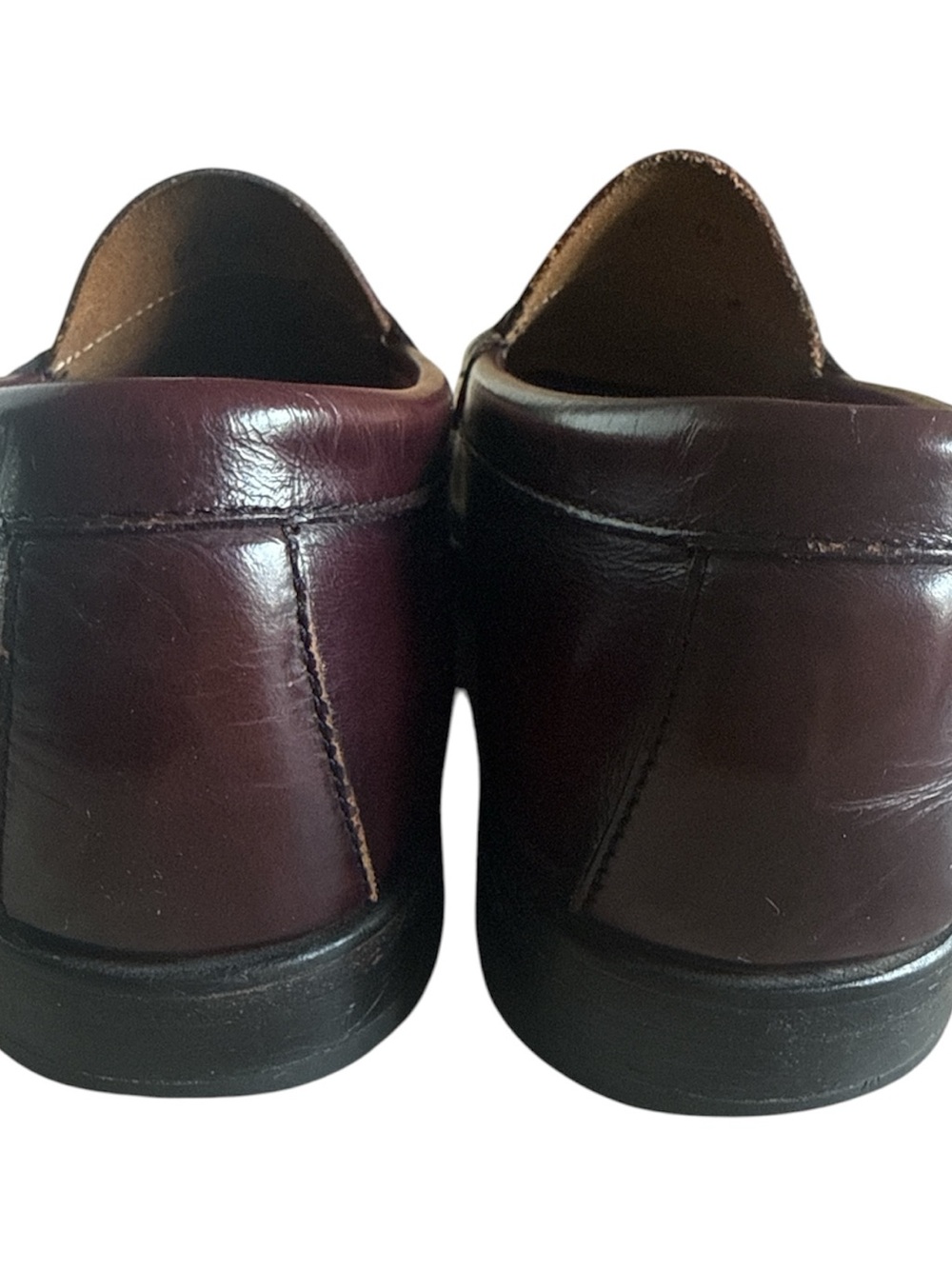 G.H. Bass Weejuns Men's 12 D Burgundy Leather Penny Loafers 620001 Academia Prep - Picture 5 of 10